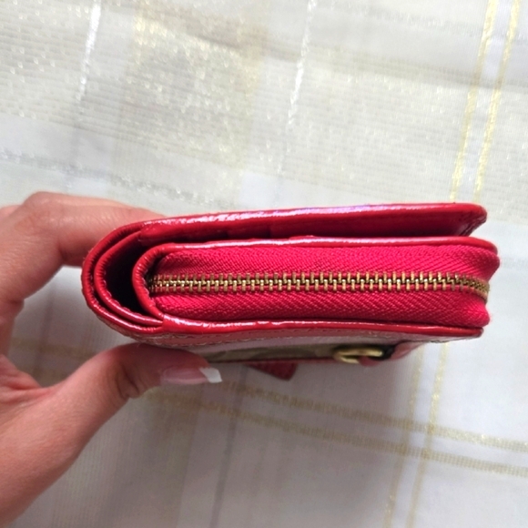 Coach Heritage Khaki Pink Stripe Wallet - Picture 7 of 16